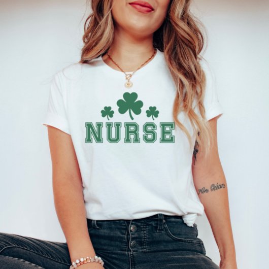 Nurse St. Patrick's Day Green Clover T-Shirt