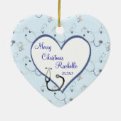 Nurse Stethoscope Christmas Heart Ornament (Hinten)