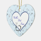 Nurse Stethoscope Christmas Heart Ornament (Links)
