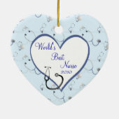 Nurse Stethoscope Christmas Heart Photo Ornament (Hinten)