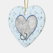 Nurse Stethoscope Christmas Heart Photo Ornament (Links)