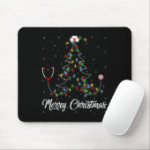 Nurse Stethoscope Christmas Tree Lights Funny Nurs Mousepad (Mit Mouse)