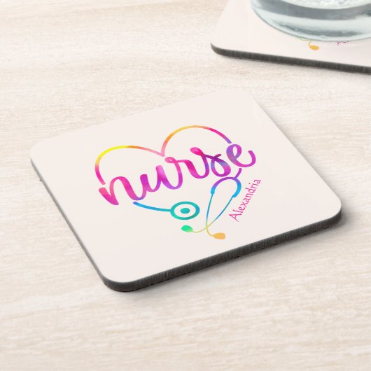 Nurse Stethoscope Getränkeuntersetzer (Linke Seite)