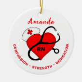 Nurse Stethoscope Heart Nurse Hat Ornament (Vorne)