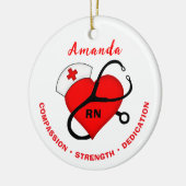 Nurse Stethoscope Heart Nurse Hat Ornament (Links)