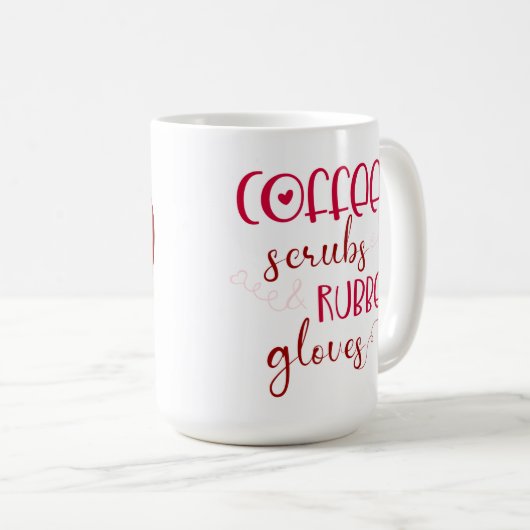 Nurse Stethoscope Heart Red Coffee Fun Valentine Kaffeetasse (VorderseiteRechts)