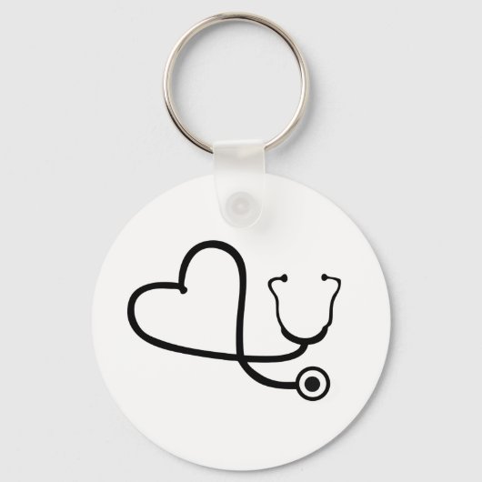 Nurse Stethoscope Heart Schlüsselanhänger (Vorderseite)