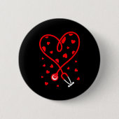 Nurse Stethoscope Heart Valentine's Day Nursing  Button (Vorderseite)