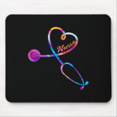 Nurse Stethoscope Heartbeat Ekg Nursing Student Gr Mousepad (Vorne)