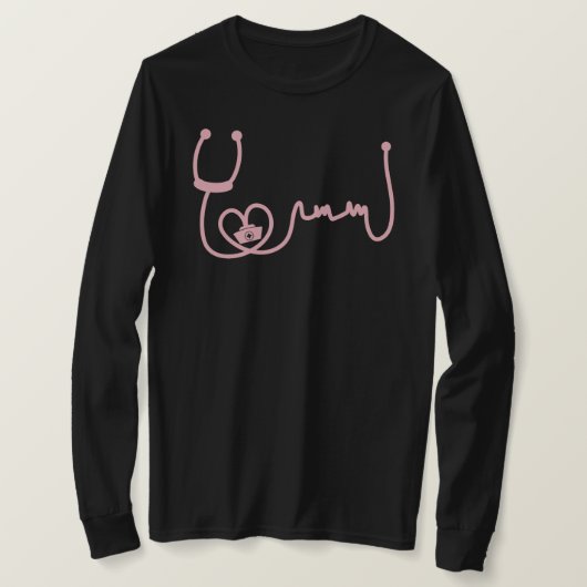 Nurse Stethoscope Heartbeat T-Shirt (Design vorne)