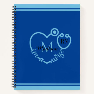Nurse Stethoscope Modern personalisieren Monogramm Notizblock