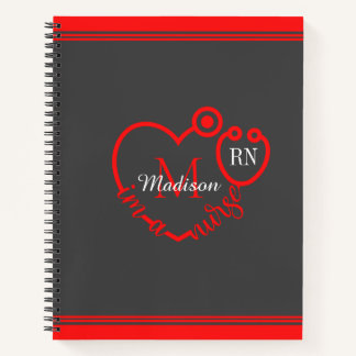Nurse Stethoscope Modern personalisieren Monogramm Notizblock