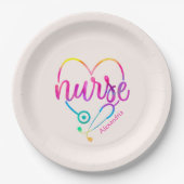 Nurse Stethoscope Pappteller (Vorderseite)