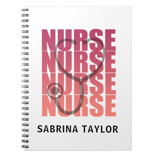 Nurse Stethoscope RN Notizblock (Vorderseite)