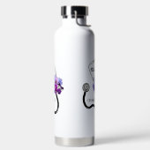 Nurse Stethoscope und Blue Pansy Floral Trinkflasche (links)