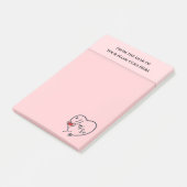 Nurse-Stethoskop mit Schreibtisch für rotes Herz Post-it Klebezettel (angewinkelt)