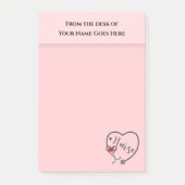 Nurse-Stethoskop mit Schreibtisch für rotes Herz Post-it Klebezettel (Vorderseite)