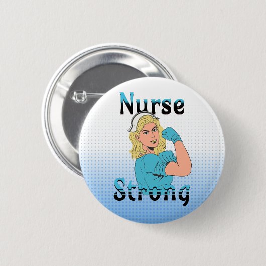 Nurse Strong | Vintag Retro Vibes Button (Vorne & Hinten)