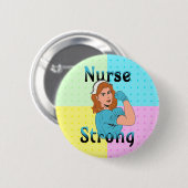 Nurse Strong | Vintag Retro Vibes Button (Vorne & Hinten)