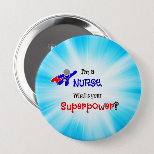 Nurse Superhero Button (Vorne & Hinten)