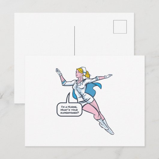 Nurse Superhero Postkarte (Vorne/Hinten)