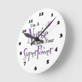 Nurse Superpower Runde Wanduhr (Winkel)