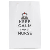 Nurse Symbol Behalten Calm I bin ein Krankenschwes Mittlere Geschenktüte (Vorderseite)