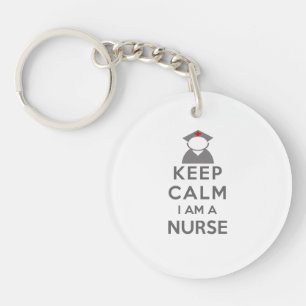Nurse Symbol Behalten Calm I bin ein Krankenschwes Schlüsselanhänger
