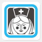 Nurse-Symbol Quadratischer Aufkleber (Vorderseite)