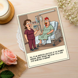 Nurse Talking To Chicken Head Patient Get Well Postkarte