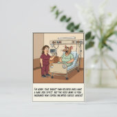 Nurse Talking To Patient With Rat Head Get Well Postkarte (Stehend Vorderseite)