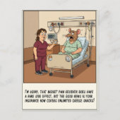 Nurse Talking To Patient With Rat Head Get Well Postkarte (Vorderseite)