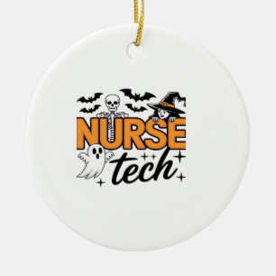 Nurse Tech - Halloween - mit Skelett, Hexe und Keramik Ornament
