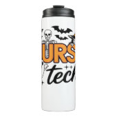 Nurse Tech - Halloween - mit Skelett, Hexe und Thermosbecher (Vorderseite)