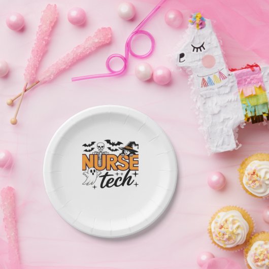 Nurse Tech - Halloween - with skeleton, witch, and Pappteller (Party)