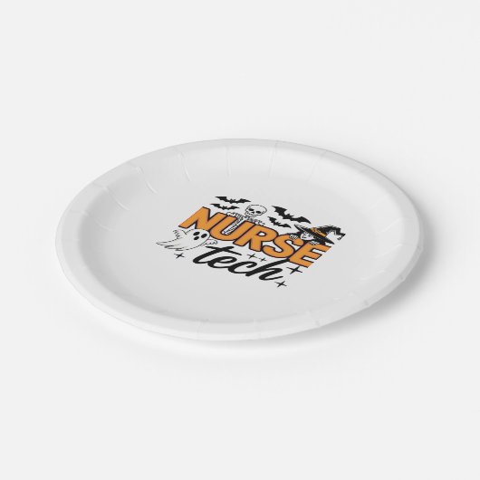 Nurse Tech - Halloween - with skeleton, witch, and Pappteller (Schrägansicht)