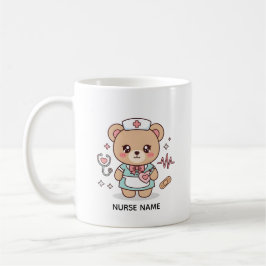 Nurse Teddy Bär – Personalisiertes Namensgeschenk Kaffeetasse