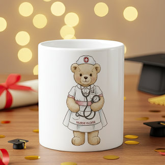 Nurse Teddy Bär Tasse – Personalisiertes Namensges