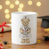 Nurse Teddy Bear Mug – Custom Name Gift for Nurses Kaffeetasse