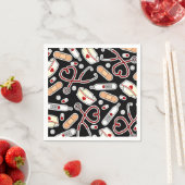 Nurse Theme Napkins Black Serviette (Beispiel)