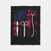 Nurse Tool American Flag Pride 4. Juli Stolz N Fleecedecke (Vorderseite)