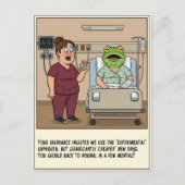 Nurse Treats Patient With Frog Head Get Well Postkarte (Vorderseite)