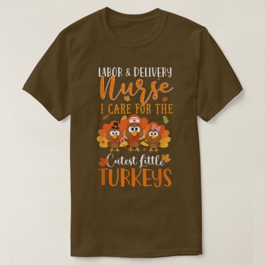 Nurse Türkei Erntedank Fall Arbeit und Lieferung  T-Shirt (Design vorne)