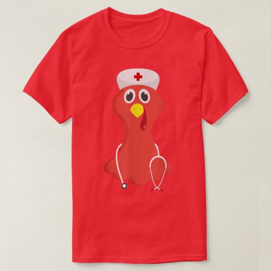 Nurse Turkey Face Funny Erntedank Fall Joke Hu T-Shirt (Design vorne)