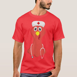 Nurse Turkey Face Funny Erntedank Fall Joke Hu T-Shirt