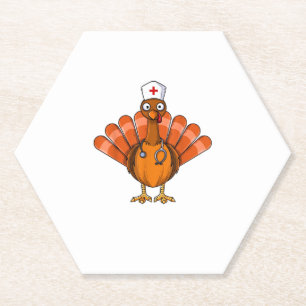 Nurse Turkey Funny Erntedank Fest Tag für Männer Untersetzer