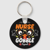 Nurse Turkey Gobble Squad Erntedank nähren Schlüsselanhänger (Vorderseite)