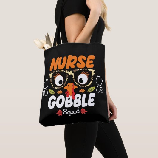 Nurse Turkey Gobble Squad Erntedank nähren Tasche (Von Nahem)