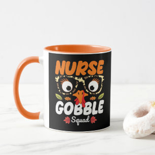 Nurse Turkey Gobble Squad Erntedank nähren Tasse