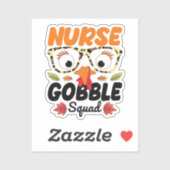 Nurse Turkey Gobble Squad nähren Lover Funny Mama Aufkleber (Blatt)